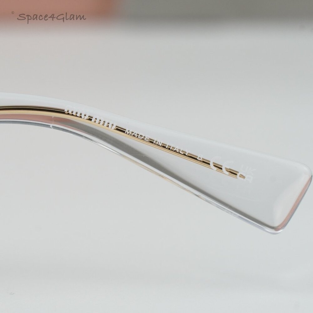 Miu Miu Women Eyeglasses Transparent Clear Rectangle MU02XV 2AZ1O1 NEW AUTHENTIC - Picture 6 of 11